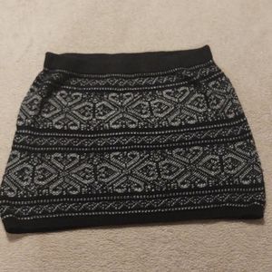 Maurices XL knit miniskirt black and white pattern